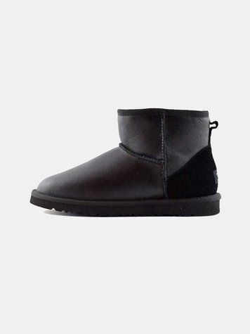 Угги UGG Classic Mini Black Lather 04065-Чорний-36 фото