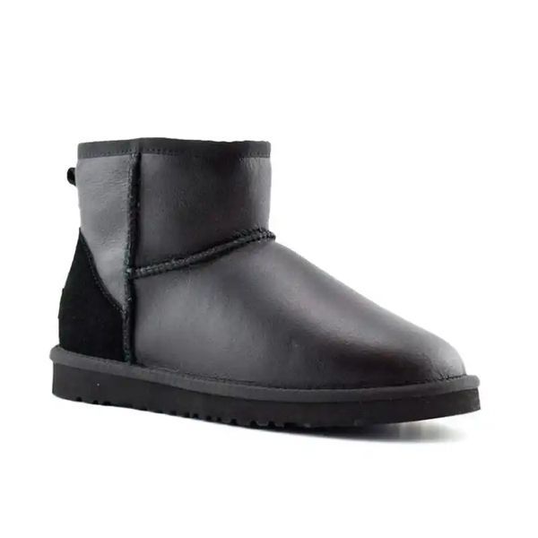 Угги UGG Classic Mini Black Lather 04065-Чорний-36 фото