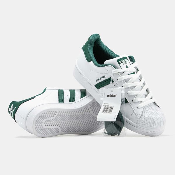 Кросівки Adidas Superstar White Green 17453-Зелений-36 фото