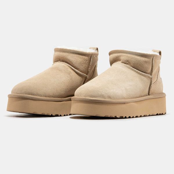 Угги на платформі UGG Ultra Mini Platform Beige 13420-Бежевий-36 фото