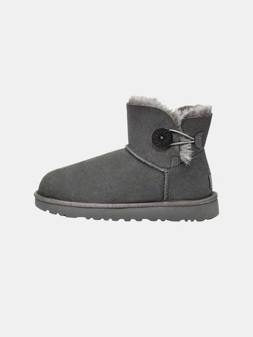 Угги UGG Mini Button Grey 04173-Темно-сірий-36 фото