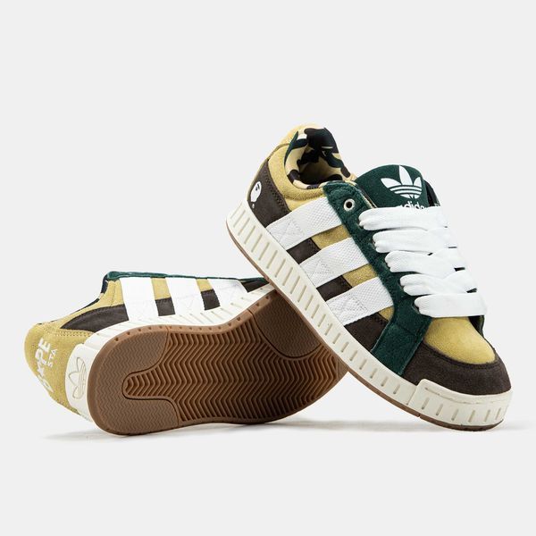 Кросівки Adidas LWST x Bape Beige Green White Brown 17758-Жовтий-42 фото