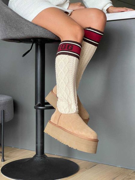 Угги UGG Sweater Letter Boots Chestnut 18157-Каштановий-36 фото
