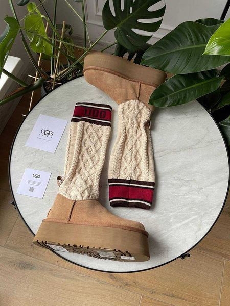 Угги UGG Sweater Letter Boots Chestnut 18157-Каштановий-36 фото