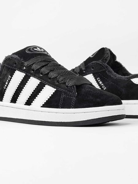 Кросівки Adidas Campus Black White Winter Fur(зимові) 13855-Чорний-36 фото