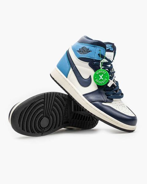 Кросівки Jordan 1 Retro High Patent Blue toe 01676-Блакитний-36 фото