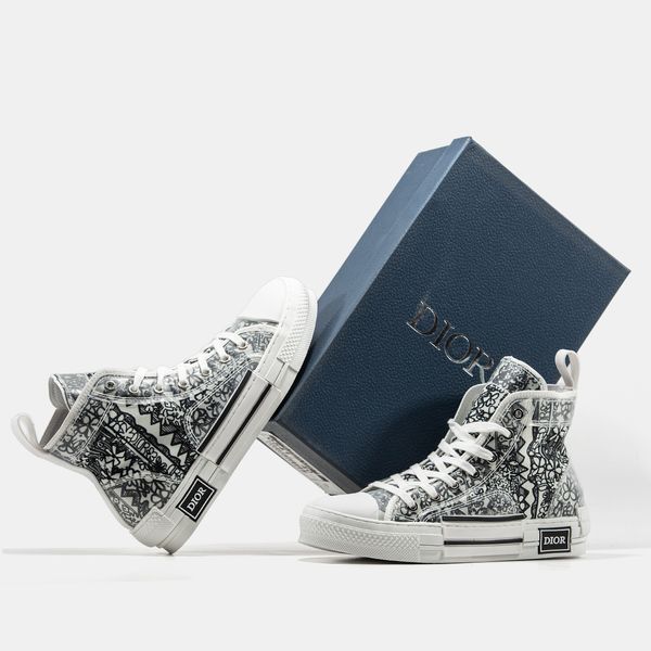 Кросівки Dior B23 Sneakers High Black White 06832-40 фото