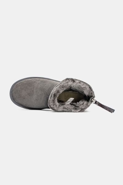 Угги UGG Mini Grey Silver Zip Lacquer 10012-Сірий-36 фото
