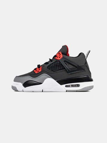 Кросівки Jordan 4 Retro 'Infrared' Grey Red Black White 09784-Темно-сірий-36 фото