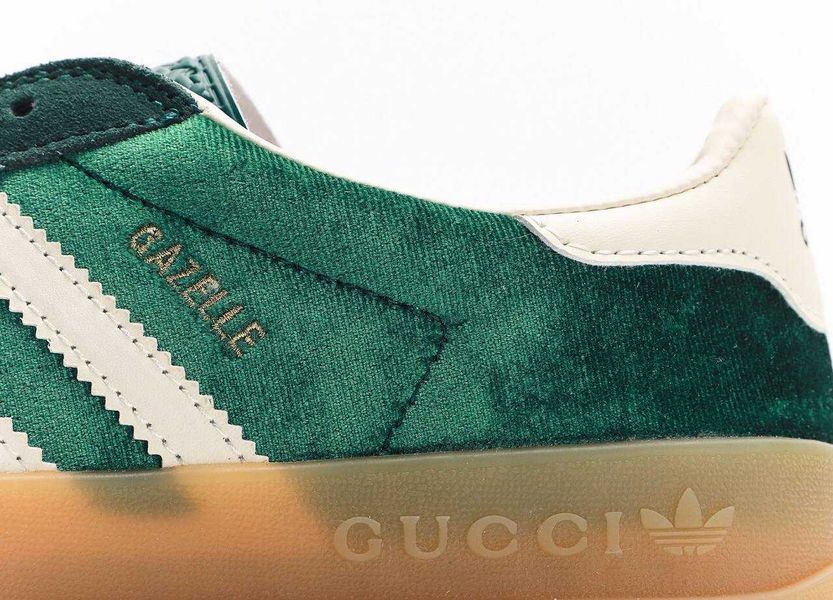 Кросівки Adidas x Gucci Gazelle Green Velvet 11075-12852-Зелений-38 фото