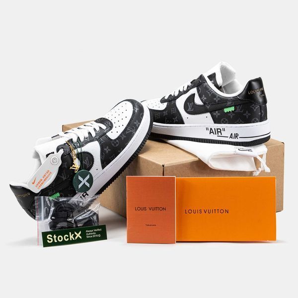 Кросівки Nike Air Force 1 Low By Virgil Abloh White Black x Louis Vuitton 14893-Чорний-37 фото