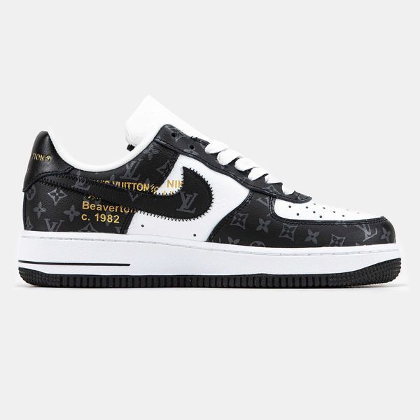Кросівки Nike Air Force 1 Low By Virgil Abloh White Black x Louis Vuitton 14893-Чорний-37 фото