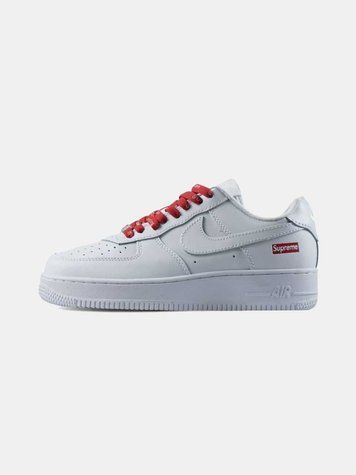 Кросівки Nike Air Force 1 x Supreme White Red 04658-Білий-36 фото