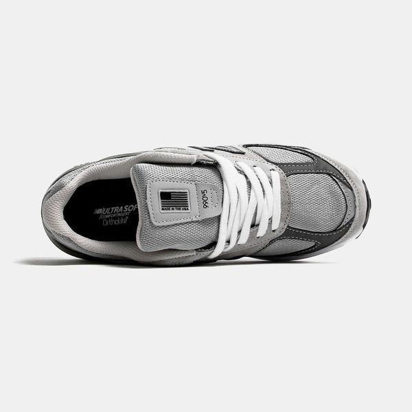 Кросівки NB New Balance 990 V5 Grey White 09711-Сірий-36 фото