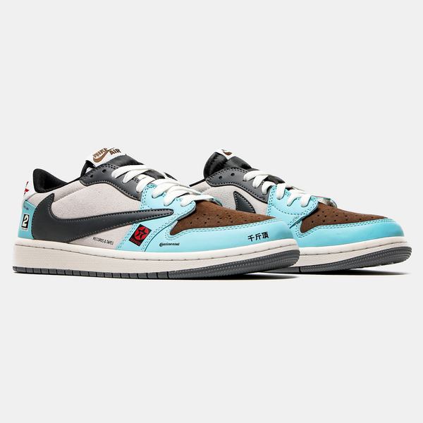 Кросівки Jordan 1 Low Jackboys Cactus Jack 13275-Блакитний-44 фото