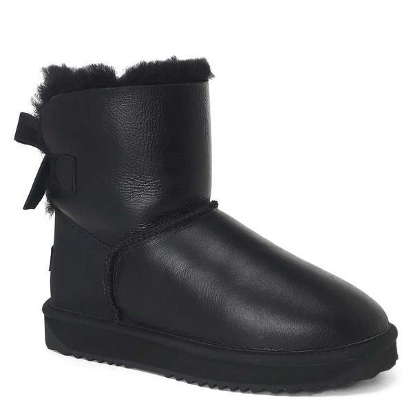 Угги UGG Bailey Bow Mini Leather 04070-Чорний-36 фото