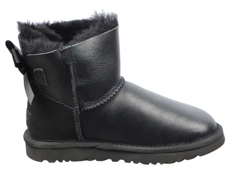 Угги UGG Bailey Bow Mini Leather 04070-Чорний-36 фото